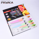 GRADIENT FANCY STYLE KNIFE 5PC KNIFE SET *Bonus FREE Peeler*