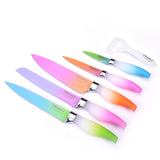 GRADIENT FANCY STYLE KNIFE 5PC KNIFE SET *Bonus FREE Peeler*